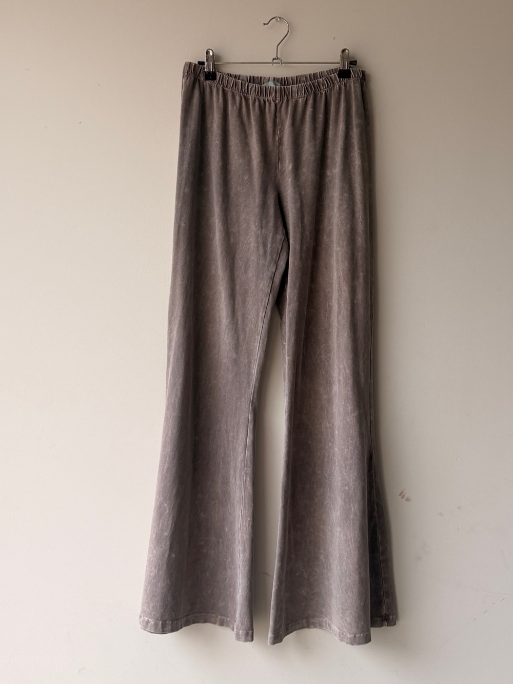 Wide Leg Velvet Pants - Taupe